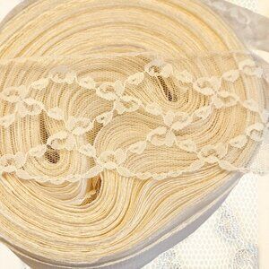 3" Wide Ivory Raschel Galloon Lace Trim - 10 Yard Length